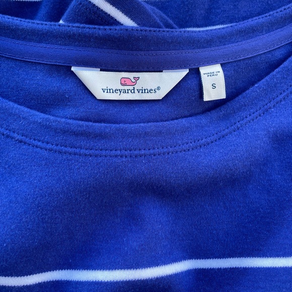 Vineyard Vines Coastal Blue Striped Casual Dress Pima Cotton, S - Picture 3 of 6
